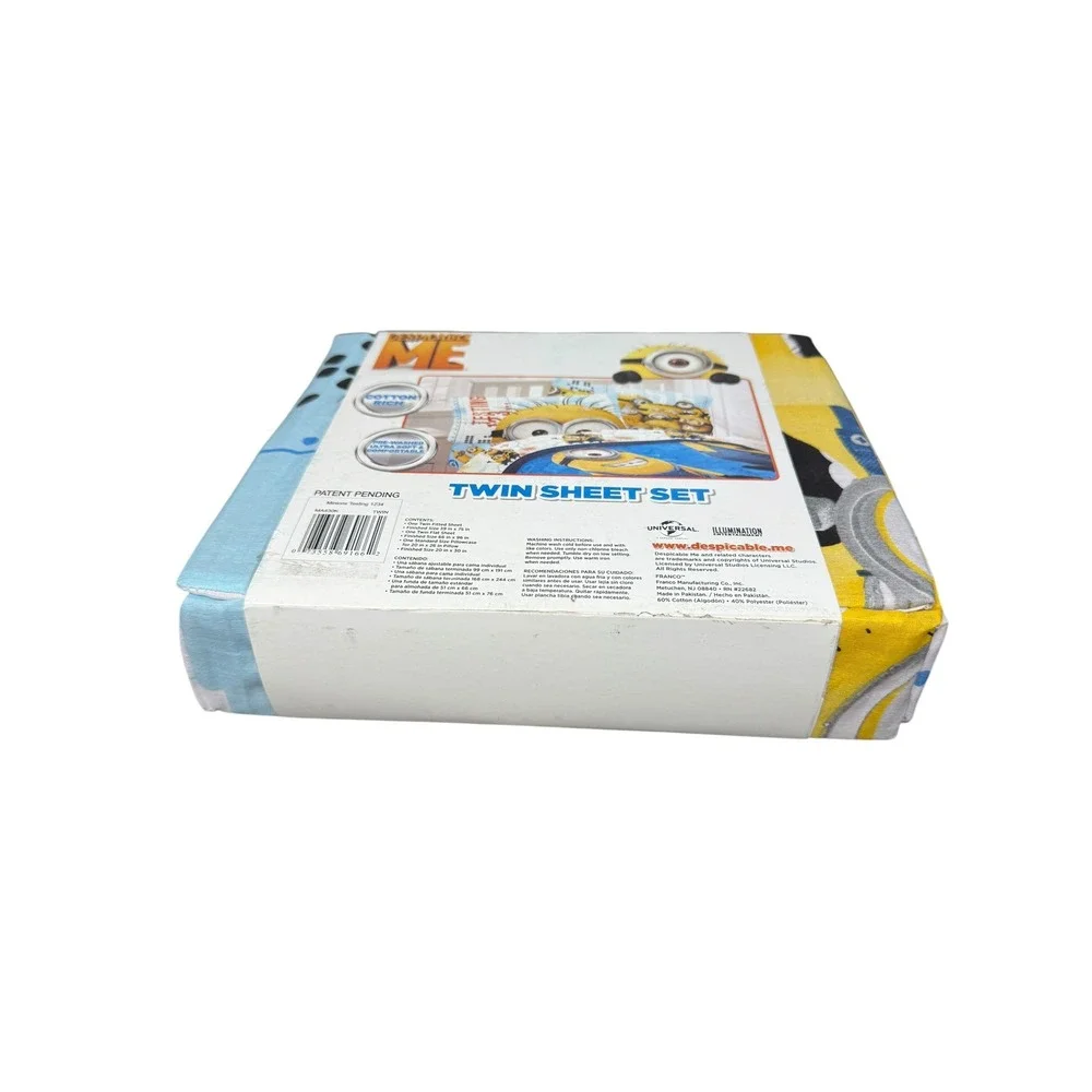 Despicable Me Minions Twin Sheet Set 3pc Cotton Rich Bedding MA430K Multi-Color
